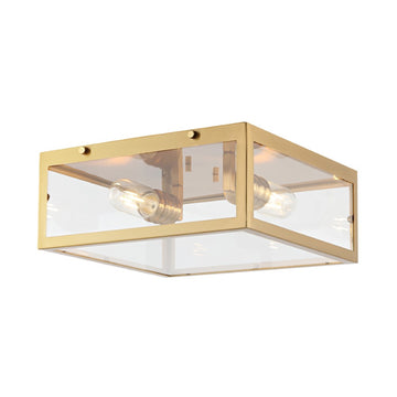 Grayson 12" Metal/Glass LED Flush Mount - JONATHAN Y